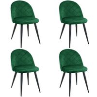 4x Welurowe krzesło tapicerowane pikowane SJ.077 Butelkowa Zieleń