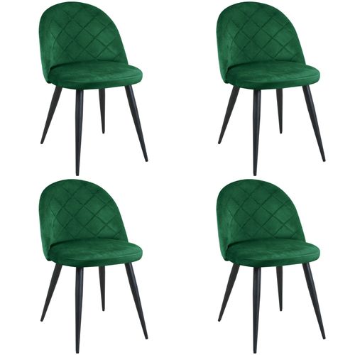 4x Welurowe krzesło tapicerowane pikowane SJ.077 Butelkowa Zieleń na Arena.pl