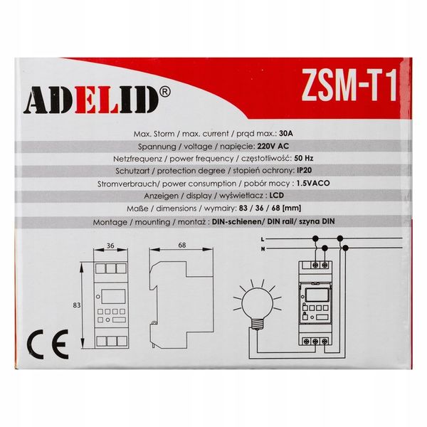 Timer programator czasowy tygodniowy na szynę TH35 zdjęcie 10