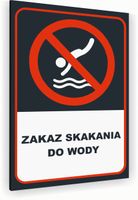 Tabliczka znak informacyjny 40x30 Antracyt ZAKAZ SKAKANIA DO WODY Dibond
