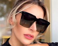 Okulary OVERSIZE damskie kwadratowe duże czarne D9