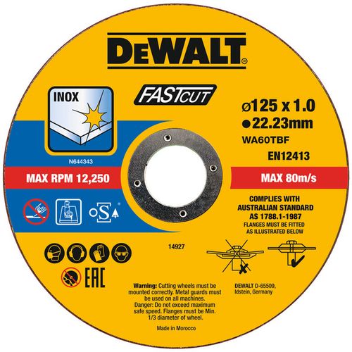 TARCZA TNĄCA INOX 125*22,2*1MM 100PC - DW DT20540 na Arena.pl
