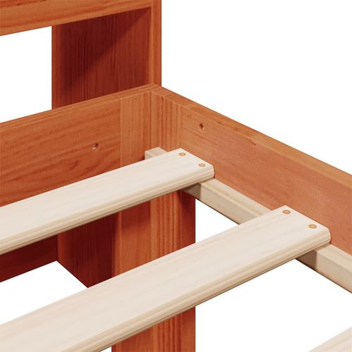 Łóżko z regałem, bez materaca, woskowy brąz, 75x190 cm, sosnowe na Arena.pl