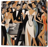 Obraz 100x100cm Bal w Art Deco