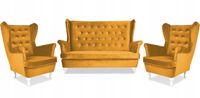 Zestaw wypoczynkowy mebli uszak Diana sofa fotele skandynawskie