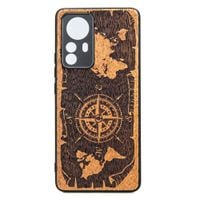 Drewniane Etui Bewood Xiaomi 12 Lite RÓŻA WIATRÓW MERBAU