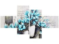 140CM 70 OBRAZ MAGNOLIE NIEBIESKICH KOLORACH ŚCIENNY