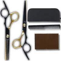 PROFESJONALNE NOŻYCZKI FRYZJERSKIE DO WŁOSÓW DEGAŻÓWKI ZESTAW 5w1