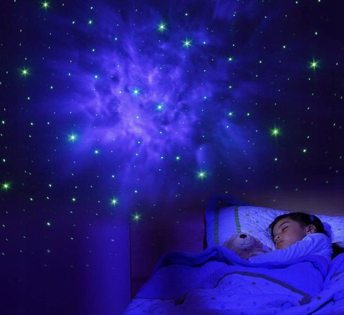 LAMPKA NOCNA LED PROJEKTOR GWIAZD NIEBA STAR LASEROWY Z GŁOŚNIKIEM + PILOT na Arena.pl