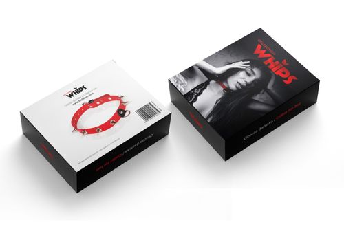 wiązania whips lakier, obroża damska z kolcami, czerwona na Arena.pl