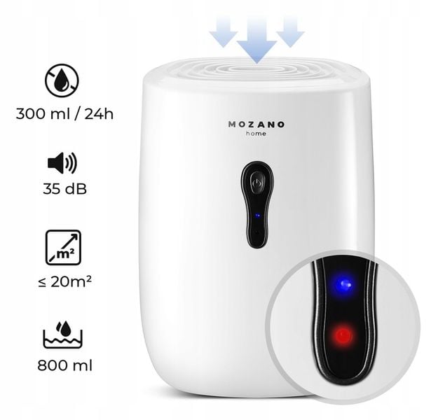 CICHY OSUSZACZ POCHŁANIACZ WILGOCI AUTOMATYCZNY 30W 800ml + WTYCZKA 12V zdjęcie 8