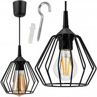 LAMPA WISZĄCA SUFITOWA ŻYRANDOL LED E27 REGULOWANA 0-100cm ALUMINIOWY KLOSZ