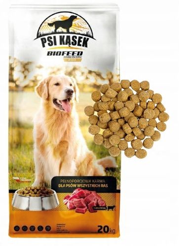 PSI KĄSEK BioFEED Karma dla psa z wołowiną 20kg na Arena.pl
