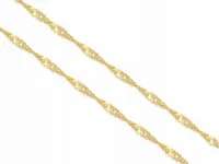 Złoty łańcuszek 333 singapur 45cm o silny splot elegancki chrzest komunię