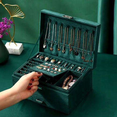 SZKATUŁKA NA BIŻUTERIĘ KUFEREK PUDEŁKO ORGANIZER ELEGANCKI POJEMNY BOX F6 na Arena.pl