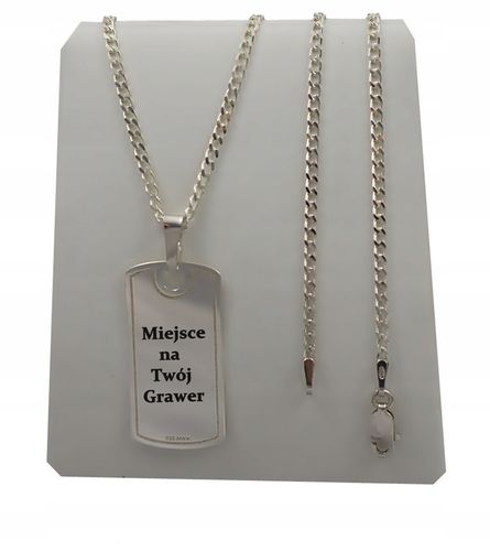 SREBRNY PEŁNY ŁAŃCUSZEK MĘSKI PANCERKA NIEŚMIERTELNIK PR. 925 GRAWER GRATIS na Arena.pl