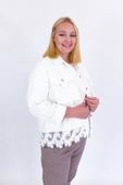 Biała Kurtka Jeansowa z Koronką UNI