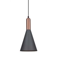 Industrialna LAMPA wisząca KHALEO MDM-3030/1 GR+RC Italux metalowa OPRAWA zwis loft stożek miedź szary