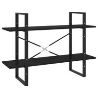 Regał na książki, 2 półki, czarny, 100x30x70 cm, drewno sosnowe