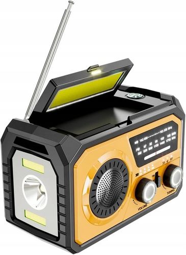 Radio Awaryjne Survivalowe na Korbę Solarne Powerbank 16000mAh Latarka na Arena.pl