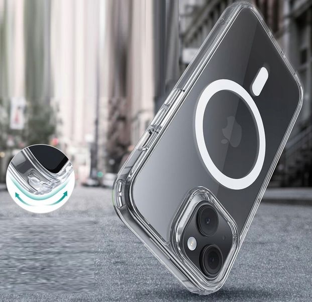 Etui Do iPhone 15 Plus +Szkło 9H WZMACNIANE 360° do MAGSAFE CLEAR CASE zdjęcie 3