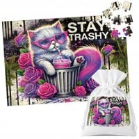 PUZZLE TRADYCYJNE - ZWIERZĘTA KOT ŚMIETNIK - 96 el