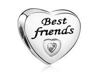 Rodowany srebrny charms pandora serce best friends cyrkonia srebro 925 PAS324