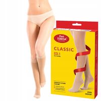 Podkolanówki uciskowe beż CLASSIC CCL1 zakryte L