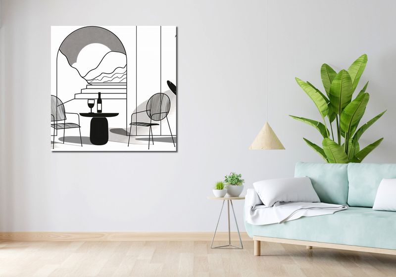 Obraz 100x100cm Relaks w Monochromie zdjęcie 2