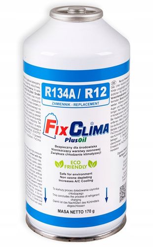 GAZ DO NAPEŁNIANIA KLIMATYZACJI AUT R134A CZYNNIK CHŁODNICZY KLIMY FIXCLIMA na Arena.pl