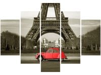 OBRAZ CZERWONY CITROEN 2CV WIEŻĄ EIFFLA