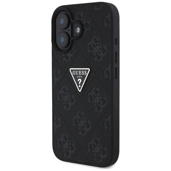 Etui Guess Hot Stamp 4G Pattern Triangle Metal Logo do iPhone 16 czarny zdjęcie 2