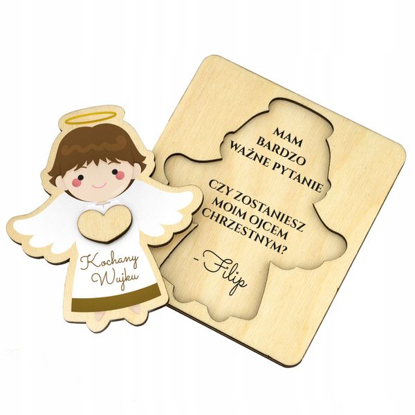 PROŚBA O BYCIE CHRZESTNYM pytanie nadruk aniołek zdjęcie 1