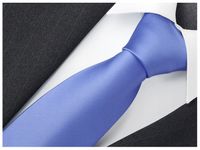 Gładki Jednokolorowy Krawat Męski NIEBIESKI R22