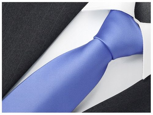 Gładki Jednokolorowy Krawat Męski NIEBIESKI R22 na Arena.pl