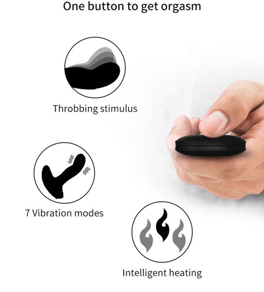 Wibrator-Silicone Massager USB 7 Function + Pulsator / Heating BLACK zdjęcie 5
