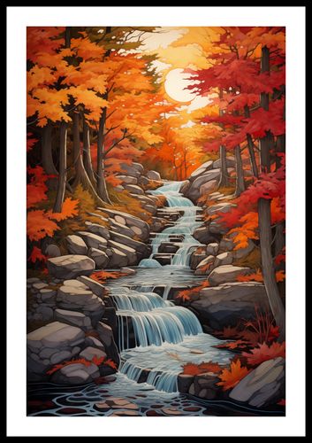 Plakat 40x60cm Jesienne Wodospady na Arena.pl