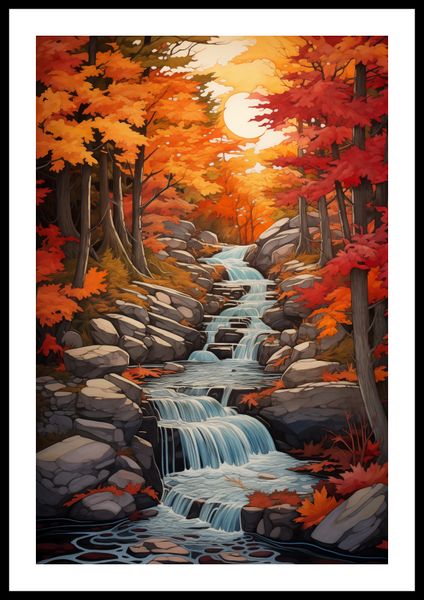 Plakat 40x60cm Jesienne Wodospady zdjęcie 3