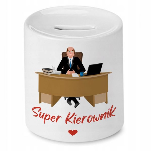 Skarbonka Dla Kierownika Super Kierownik Prezent Z Nadrukiem Ze Zdjęciem zdjęcie 1