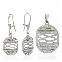 SREBRNY KOMPLET Z CYRKONIAMI PRÓBA SREBRA 925 AŻUROWY