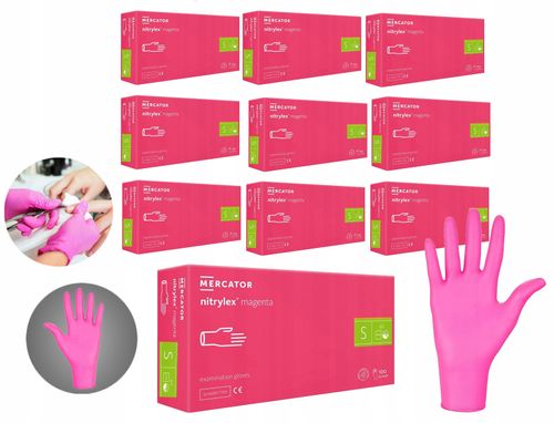 rękawice nitrylowe 100 szt. 7-s nitrylex magenta - 10 szt. na Arena.pl