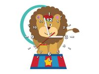 40X40CM ZEGAR LEW CYRKU OBRAZ