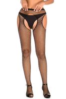 black strass open tights tu (size: tu)
