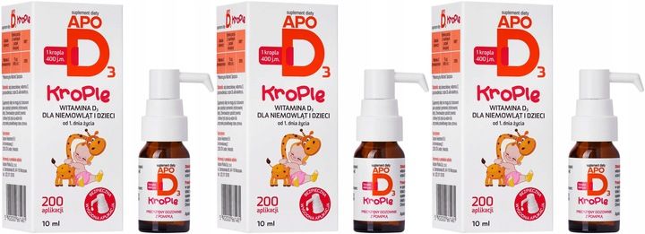 ApoD3 Krople Witamina D3 400 j.m. Odporność 10ml zdjęcie 1