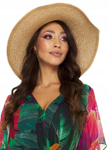 KAPELUSZ SŁOMIANY EKO SŁOMA szerokie rondo kokarda na Arena.pl
