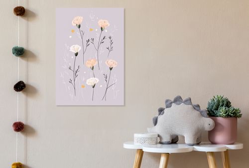 Obraz 60x90cm Wzory dla Dzieci, Dziewczynki Do Pokoju - Kwiaty na Arena.pl