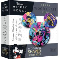 PUZZLE 500+5 DREWNIANE KONTRUOWE KULTOWA MICKEY