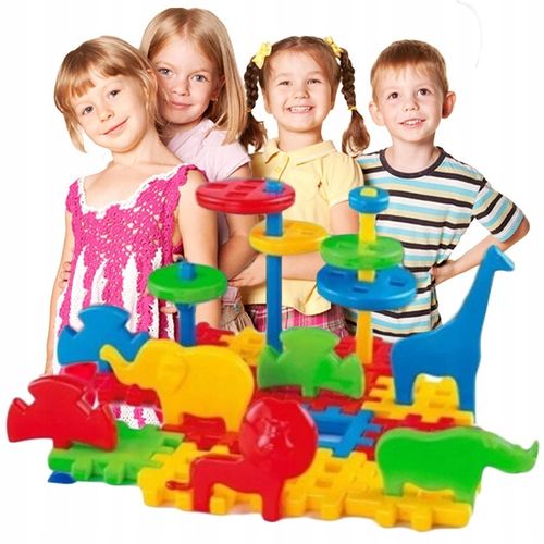 MARIOINEX Klocki Konstrukcyjne Wafle DUŻE Zabawki dla DZIECI Zestaw KLOCKÓW na Arena.pl