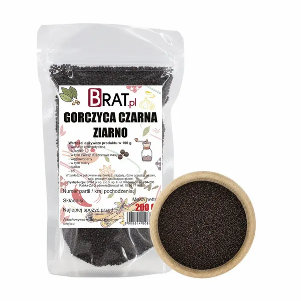 Gorczyca czarna ziarno 200g zdjęcie 1