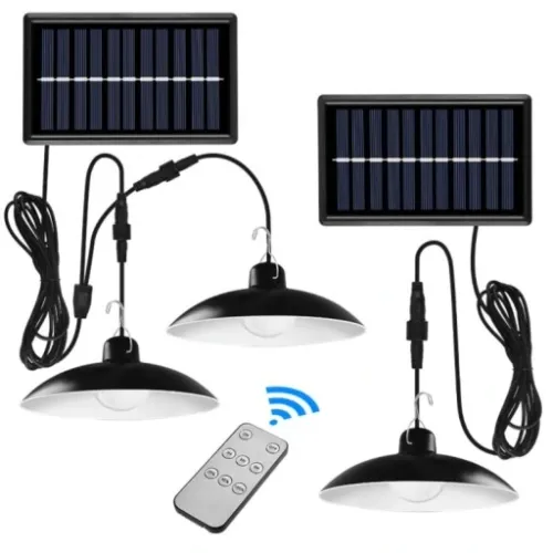Lampa solarna żyrandol 2x panel solar + pilot 2w1 na Arena.pl